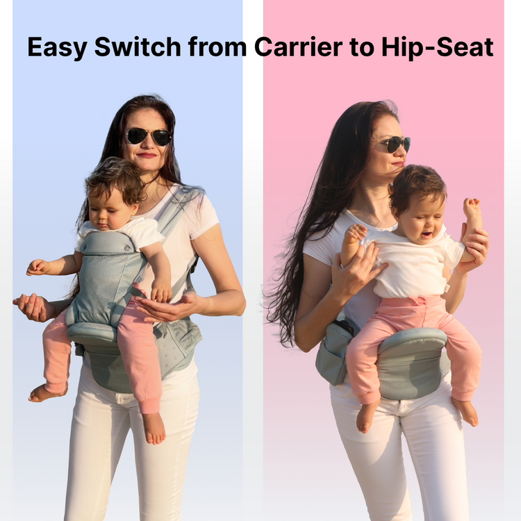 Baby Carrier with Hip Seat - Ergonomic, Cozy and Lightweight Infant Carrier-Gray