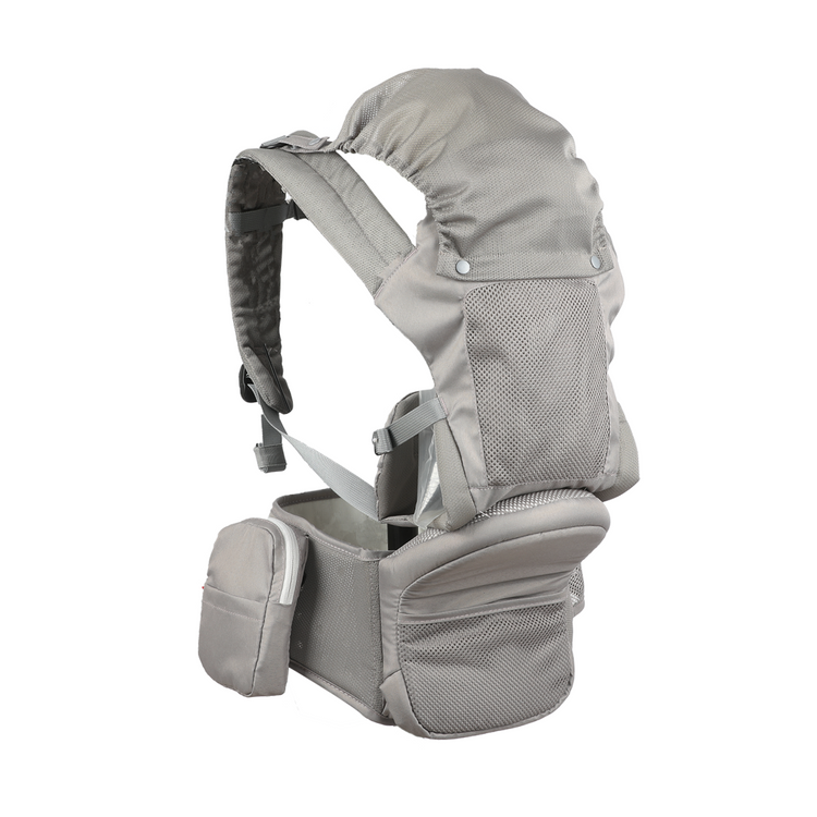 Baby Carrier with Hip Seat - Ergonomic, Cozy and Lightweight Infant Carrier-Gray