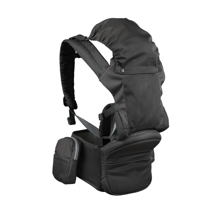 Baby Carrier with Hip Seat - Ergonomic, Cozy and Lightweight Infant Carrier-Black