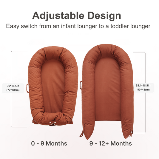 CooCooBaby Deluxe Baby Lounger - Cotton - Gingerbread