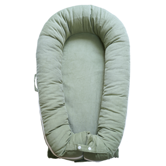 CooCooBaby Deluxe Baby Lounger - Cotton-SageGreen