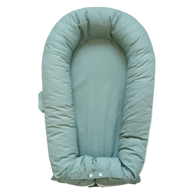 CooCooBaby Deluxe Baby Lounger - Cotton-MistyGreen