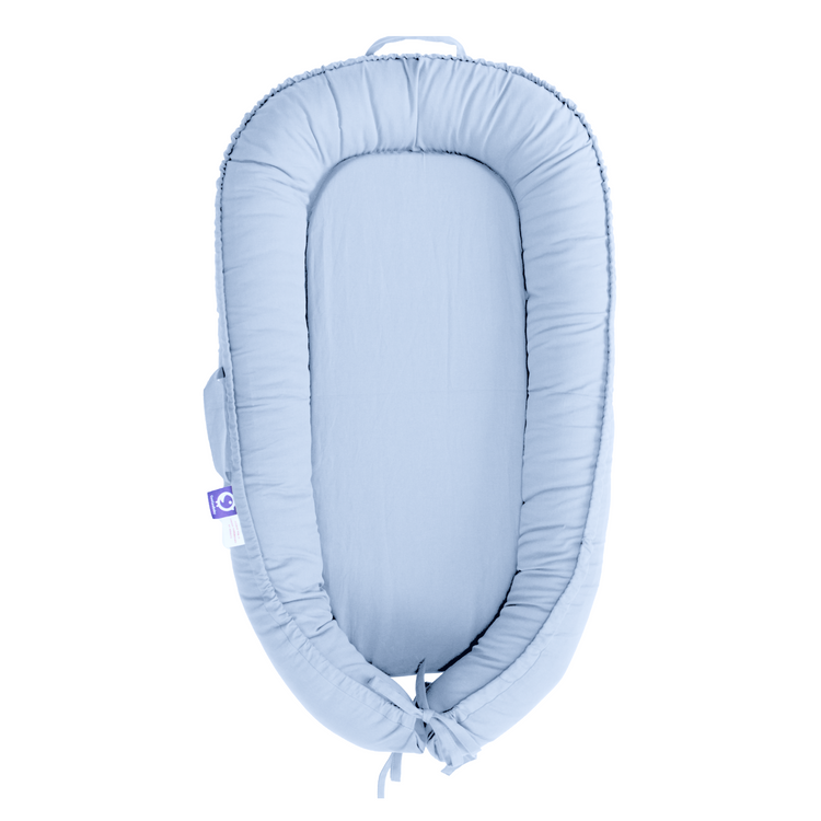 Premium Portable Adjustable Infant Lounger - Cotton-BabyBlue