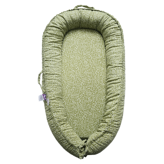 Premium Portable Adjustable Infant Lounger - Cotton_Muslin - EverGreen