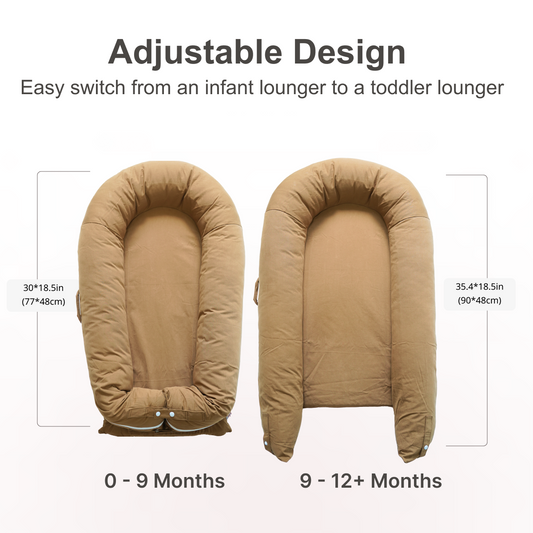 CooCooBaby Deluxe Baby Lounger - Cotton -GoldenBrown