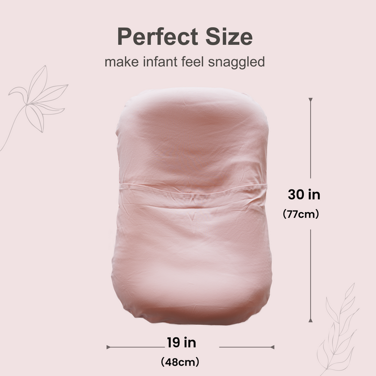 Round Infant Lounger, 100% Cotton Breathable, Portable Travel Bed (MistyRose)