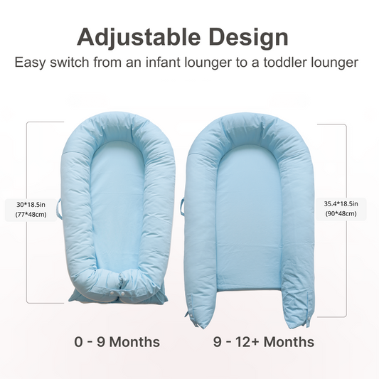 CooCooBaby Deluxe Baby Lounger - Cotton-SummerSky